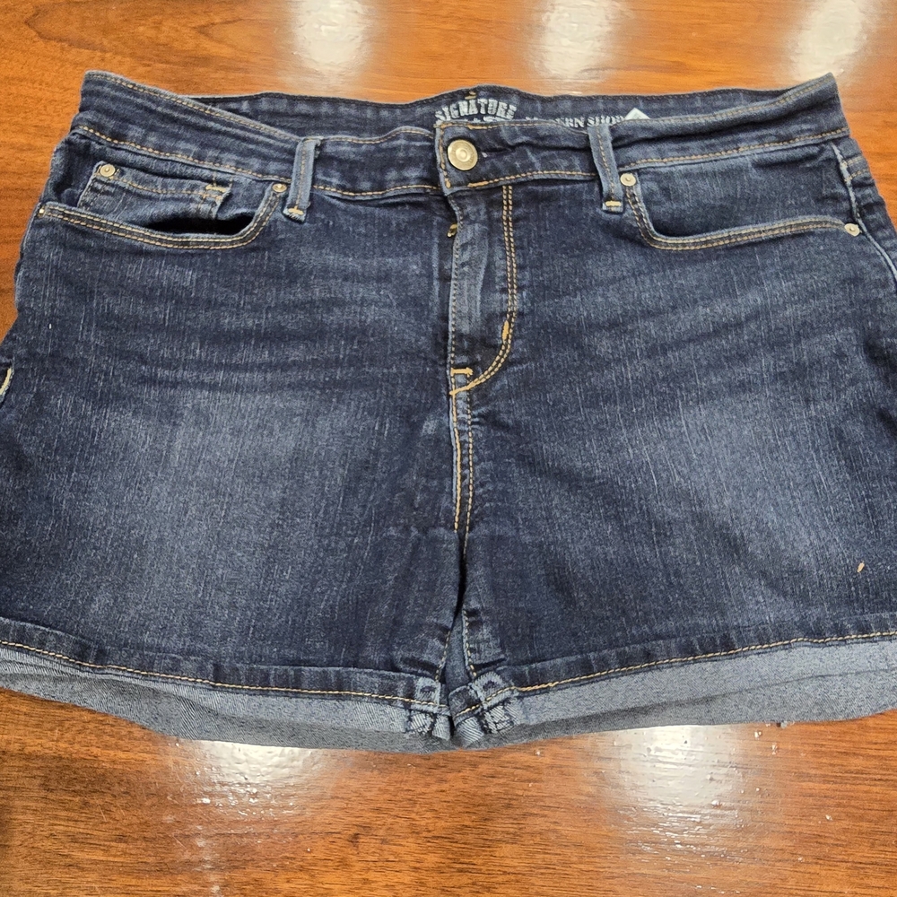 Signature by Levi Strauss & Co. Modern Shorts Dark Blue Denim‎ Women's Size 12